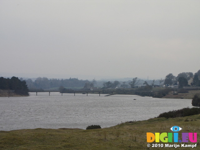 SX12653 High Water at bridge to Sewege treatment Ogmore by Sea